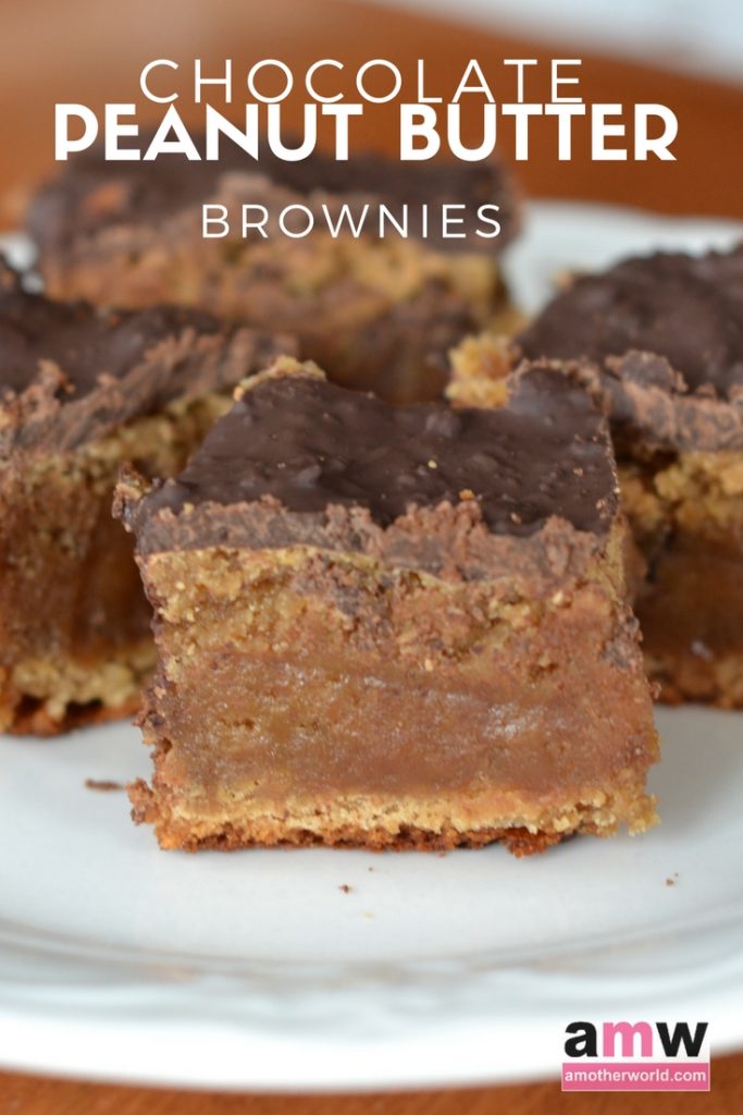 Chocolate Peanut Butter Brownies | amotherworld | www.amotherworld.com