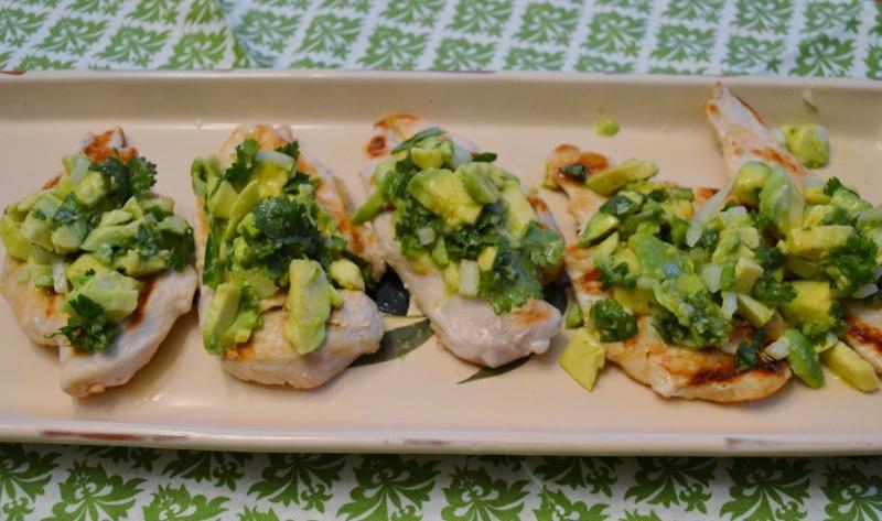 Chicken with Lime Cilantro Avocado Salsa Chicken with Lime Cilantro Avocado Salsa