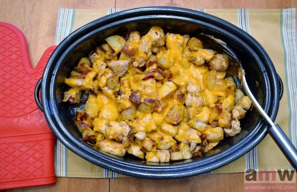 Cheesy Sriracha Chicken Bacon Potato Bake