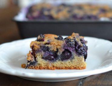 Gluten-free blueberry lemon cake with crumble