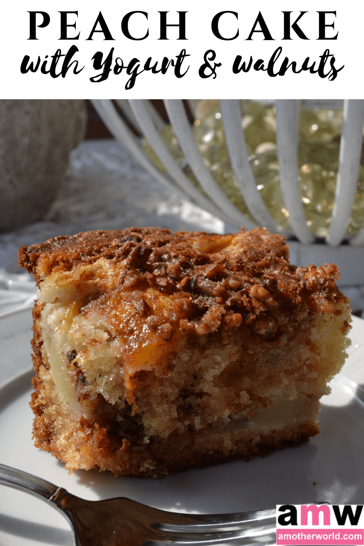 Peach Cake with Yogurt and Walnuts | amotherworld.com