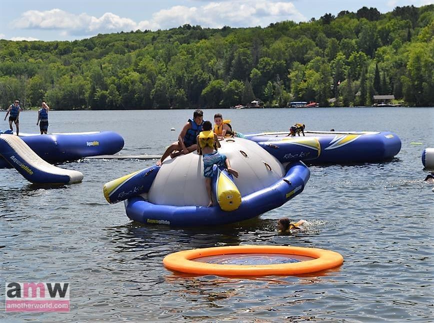 Deerhurst Resort Splash Zone inflatable lake fun