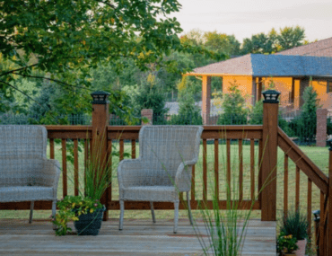 backyard deck with lounge chairs
